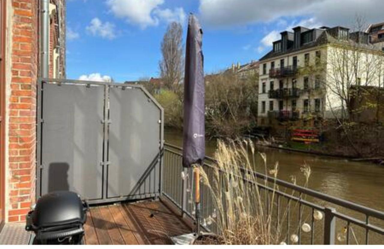 Relax-Wohnung Mit Balkon Ueber Die Weisse Elster Leipzig Exteriör bild